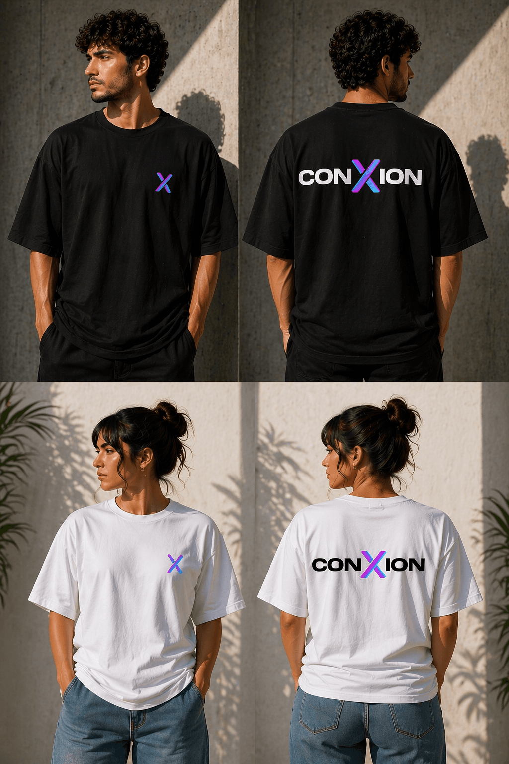 ConXion shirt collection in black and white